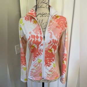 Women’s Lululemon Colorful Floral Zip Jacket with Mesh Sides.